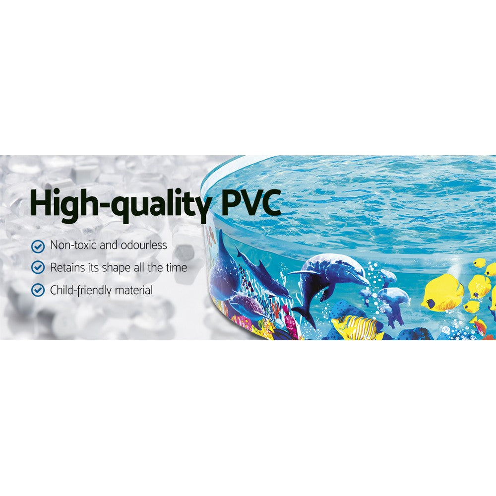 Swimming Pools: Bestway Kids Pool 183x38cm Round Above Ground Rigid Swimming Pools Undersea 946L
