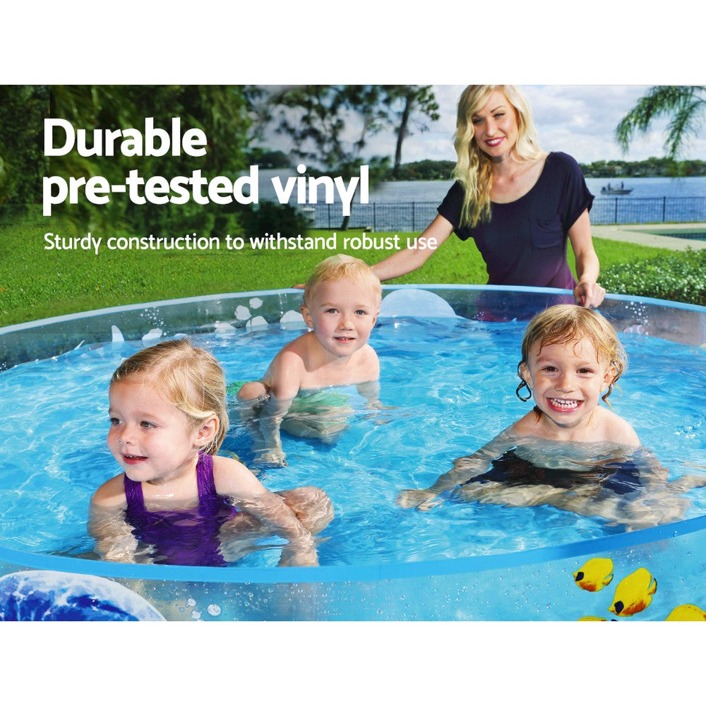 Swimming Pools: Bestway Kids Pool 183x38cm Round Above Ground Rigid Swimming Pools Undersea 946L