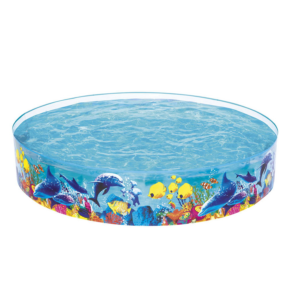 Swimming Pools: Bestway Kids Pool 244x46cm Round Above Ground Rigid Swimming Pools Undersea 2074L