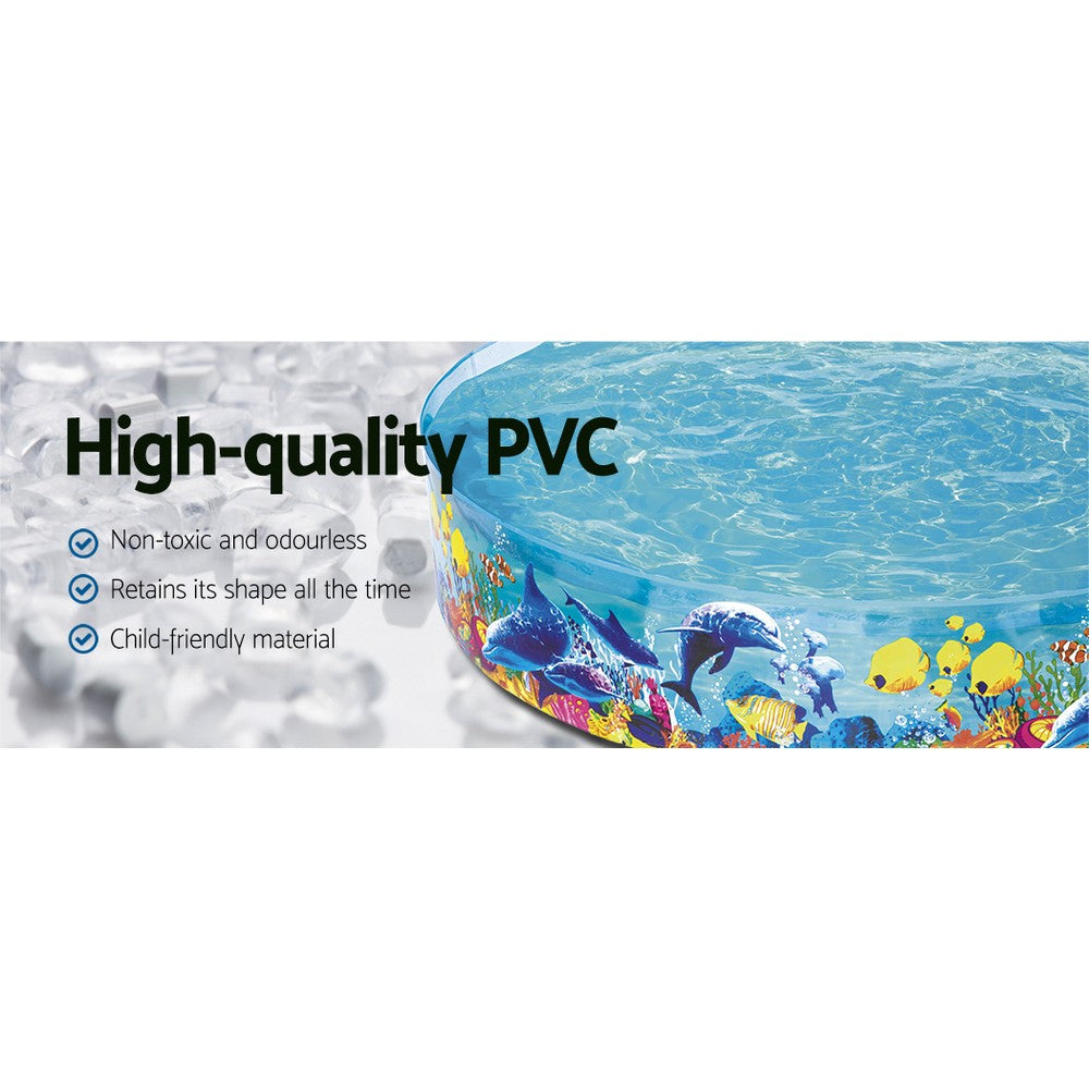 Swimming Pools: Bestway Kids Pool 244x46cm Round Above Ground Rigid Swimming Pools Undersea 2074L