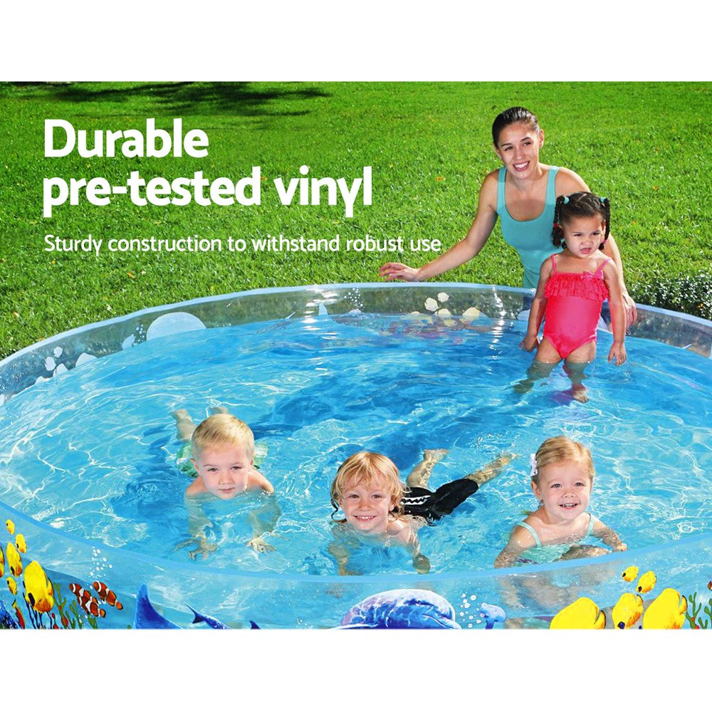 Swimming Pools: Bestway Kids Pool 244x46cm Round Above Ground Rigid Swimming Pools Undersea 2074L