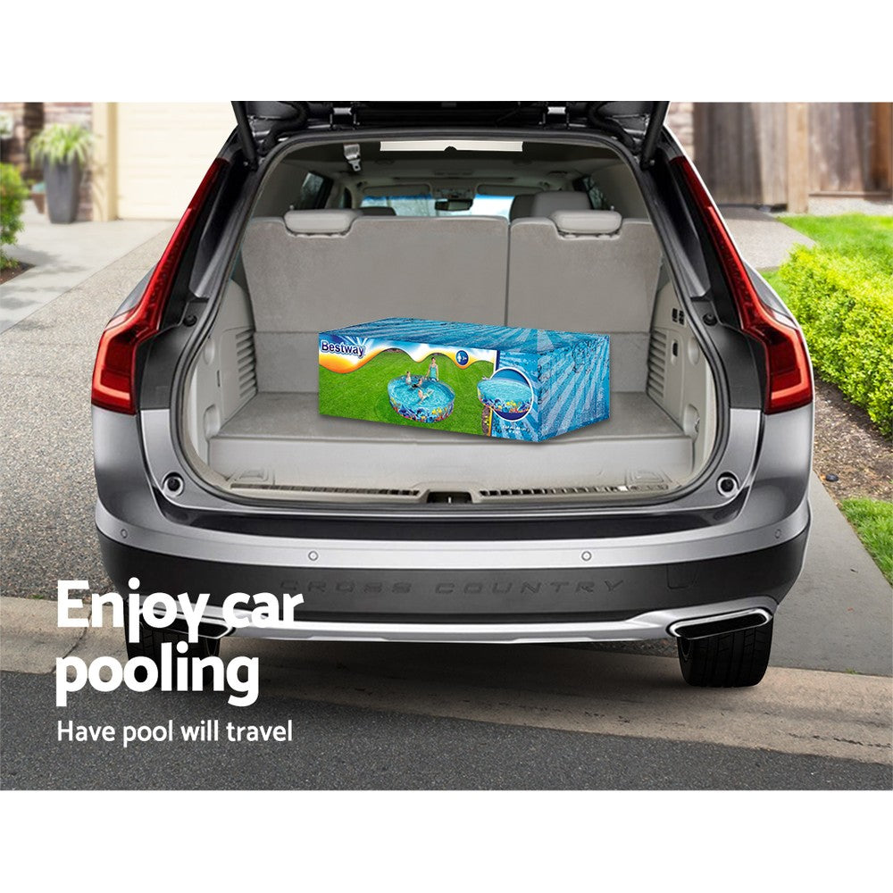Swimming Pools: Bestway Kids Pool 244x46cm Round Above Ground Rigid Swimming Pools Undersea 2074L