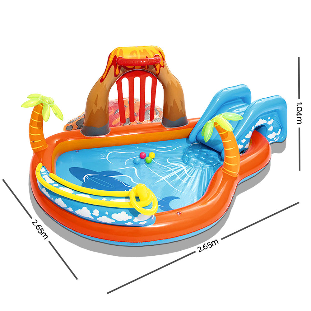 Swimming Pools: Bestway Kids Pool 265x265x104cm Inflatable Above Ground Swimming Play Pools 208L