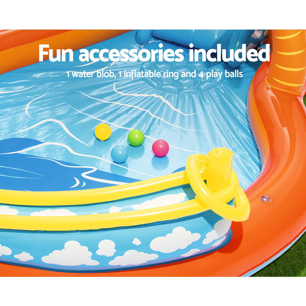 Swimming Pools: Bestway Kids Pool 265x265x104cm Inflatable Above Ground Swimming Play Pools 208L