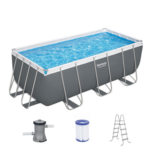 Bestway Swimming Pool 412x201x122cm Steel Frame Above Ground Pools Filter Pump Ladder 8124L