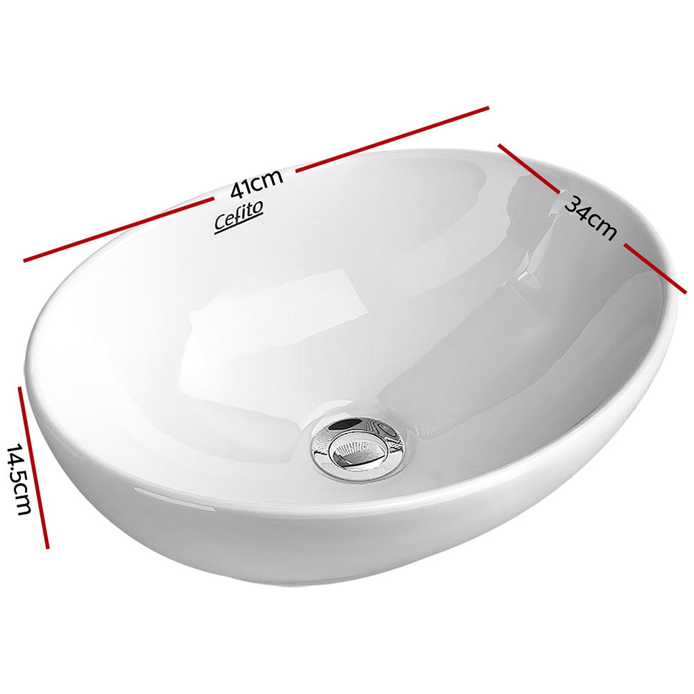 Sinks: Cefito Bathroom Basin Ceramic Vanity Sink Hand Wash Bowl 41x34cm