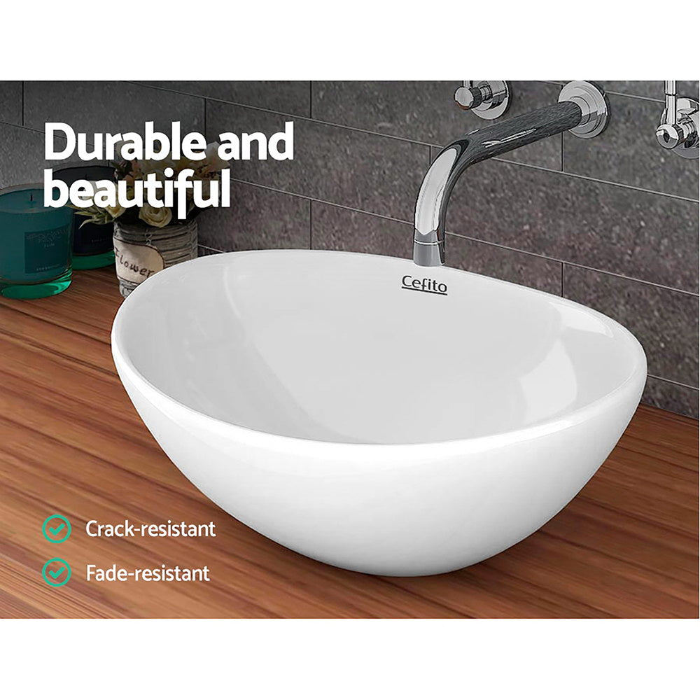 Sinks: Cefito Bathroom Basin Ceramic Vanity Sink Hand Wash Bowl 41x34cm