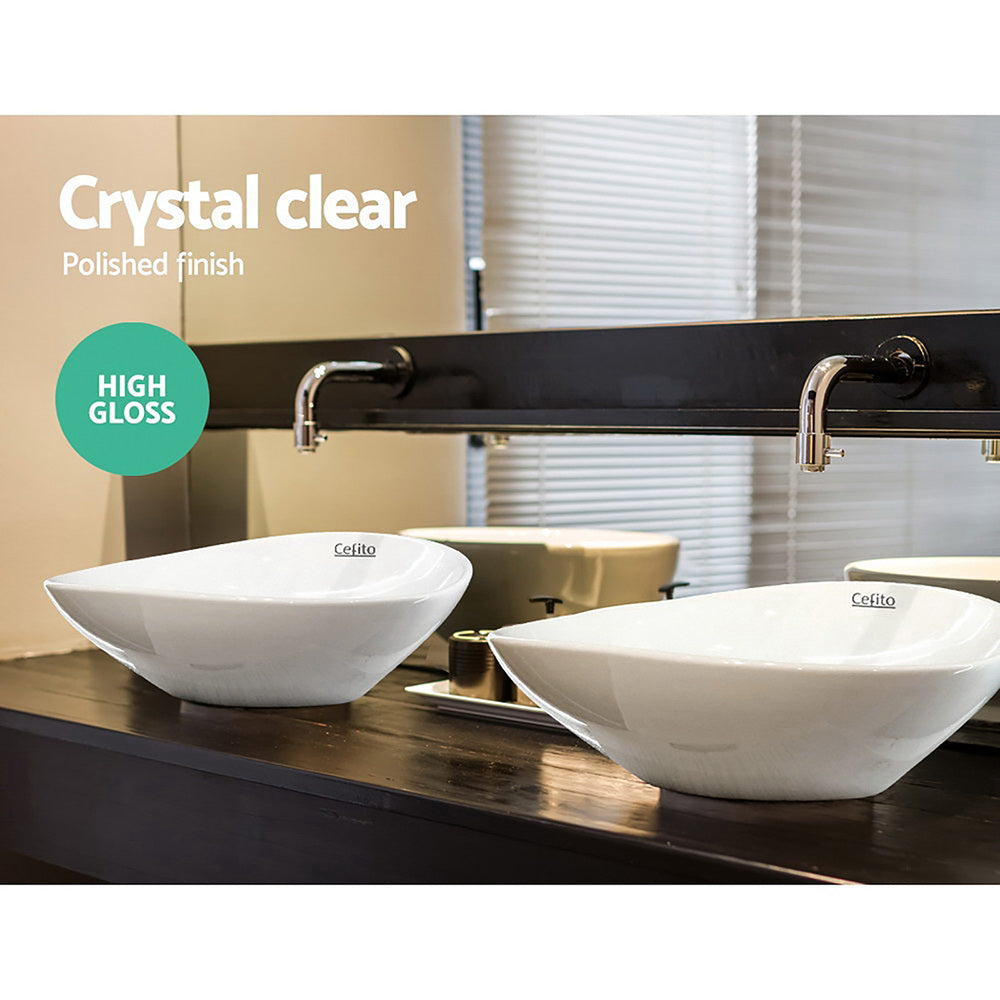 Sinks: Cefito Bathroom Basin Ceramic Vanity Sink Hand Wash Bowl 41x34cm