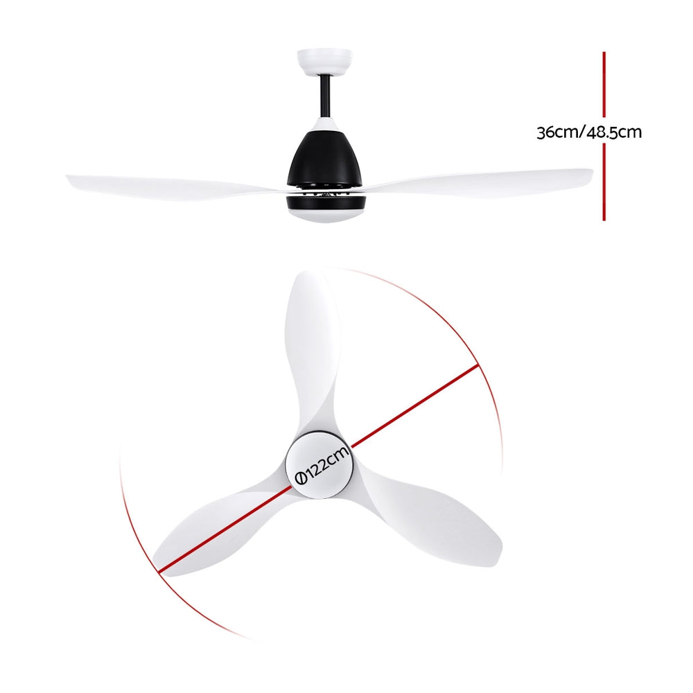 Ceiling Fans: Devanti 48'' Ceiling Fan DC Motor w/Light w/Remote - White
