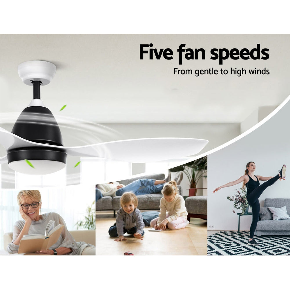 Ceiling Fans: Devanti 48'' Ceiling Fan DC Motor w/Light w/Remote - White