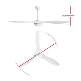 Devanti 52'' Ceiling Fan DC Motor w/Light w/Remote - White