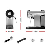 Devanti 20 Bar Coffee Machine Espresso Cafe Maker