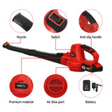 Giantz 20V Cordless Leaf Blower Garden Lithium Battery Electric Nozzles 2-Speed