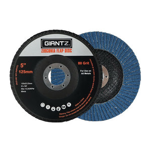 Giantz 100 PCS Zirconia Sanding Flap Disc 5’’ 125mm 80Grit Angle Grinding Wheel