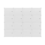 Artiss Shoe Rack DIY 16 Storage Cube Stackable White