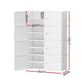 Artiss Shoe Box DIY Set of 8 Storage Cube Stackable White