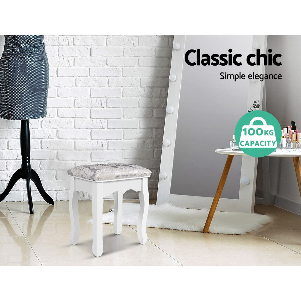 Dressing Vanity & Dressing Tables: Artiss Dressing Table Stool Velvet White