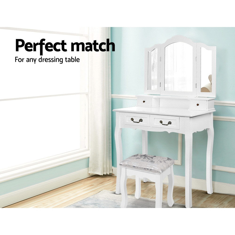 Dressing Vanity & Dressing Tables: Artiss Dressing Table Stool Velvet White