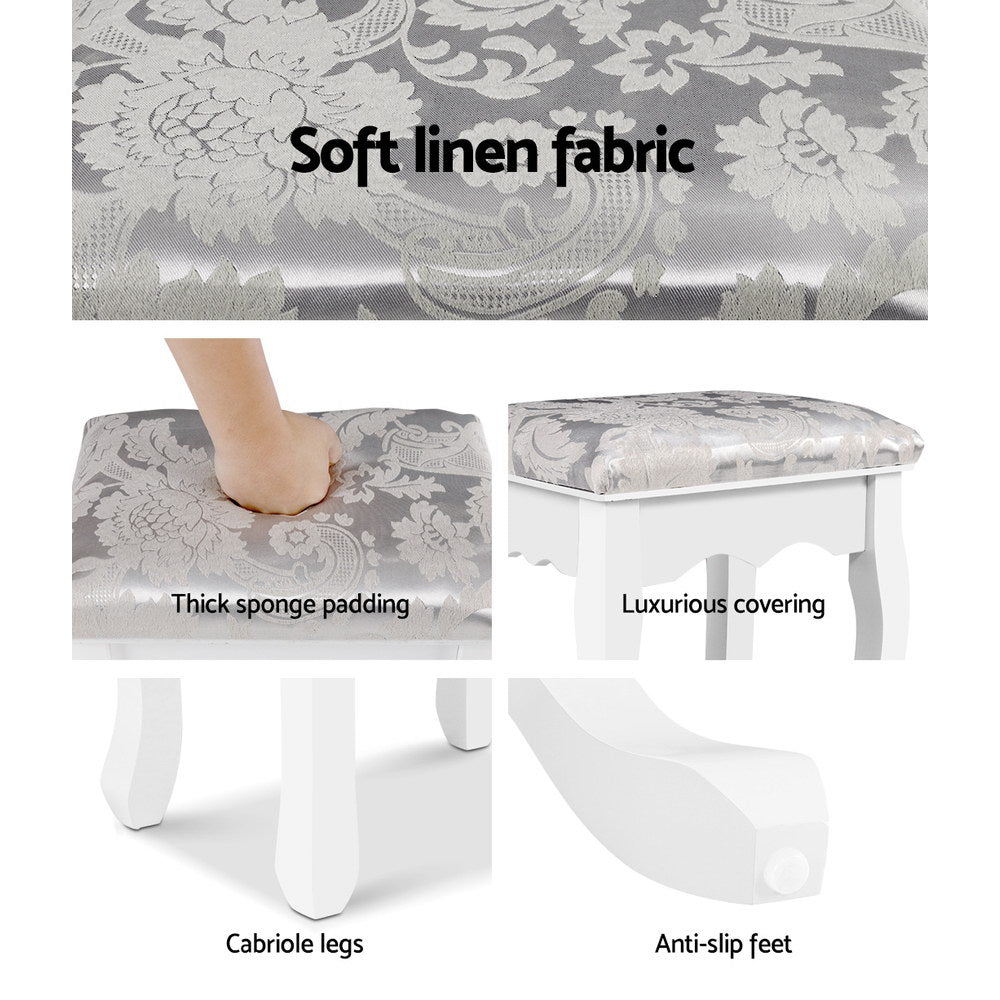 Dressing Vanity & Dressing Tables: Artiss Dressing Table Stool Velvet White