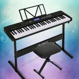 Alpha 61 Keys Electronic Piano Keyboard Digital Electric w/ Stand Stool Touch