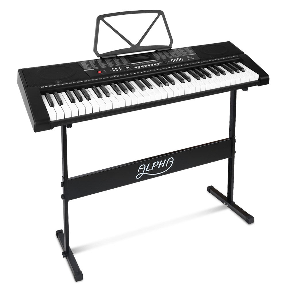 Musical Keyboards: Alpha 61 Keys Electronic Piano Keyboard Digital Electric w/ Stand Sound Speaker