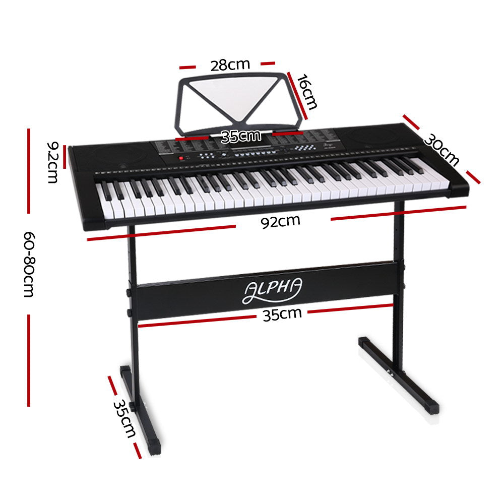 Musical Keyboards: Alpha 61 Keys Electronic Piano Keyboard Digital Electric w/ Stand Sound Speaker