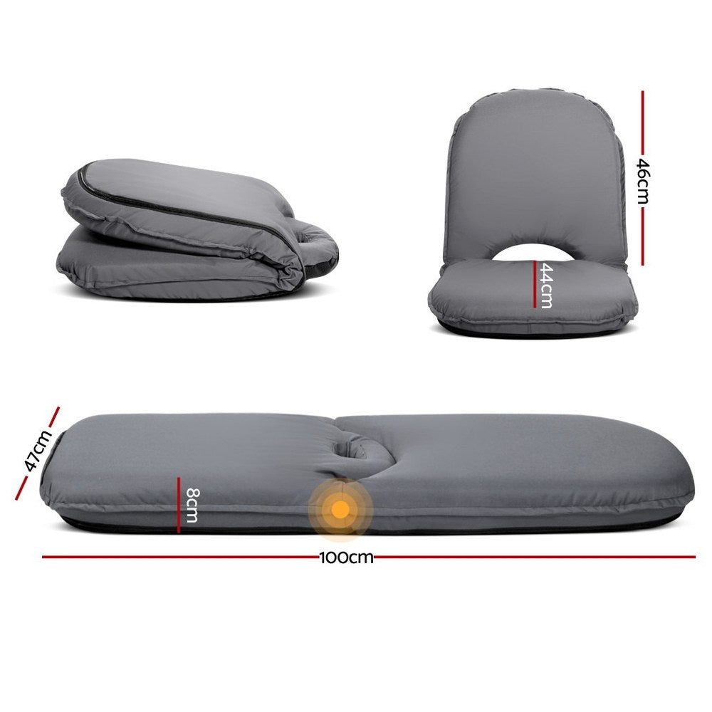 Arm Chairs & Recliners: Artiss Floor Lounge Sofa Camping Chair Grey