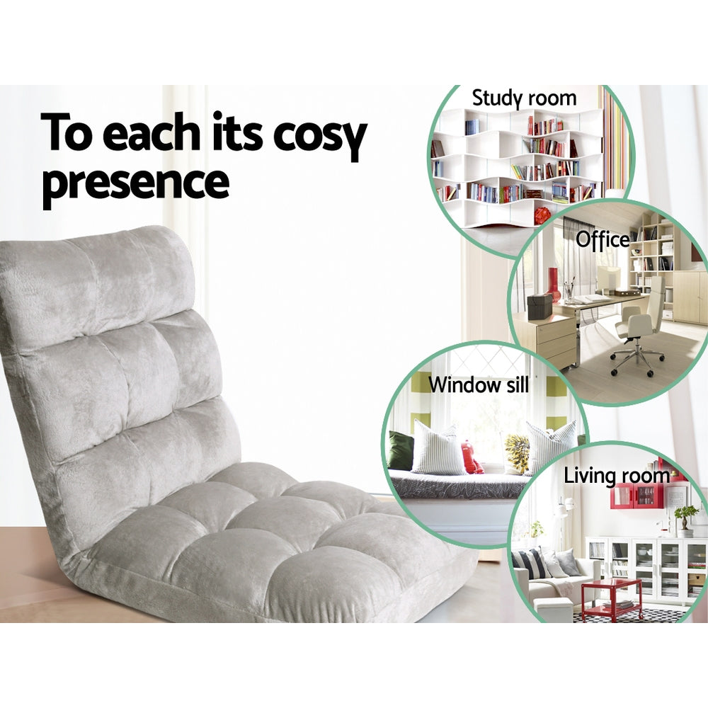 Arm Chairs & Recliners: Artiss Lounge Sofa Bed Flannel Fabric Grey