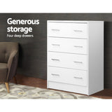 Artiss 4 Chest of Drawers - ANDES White