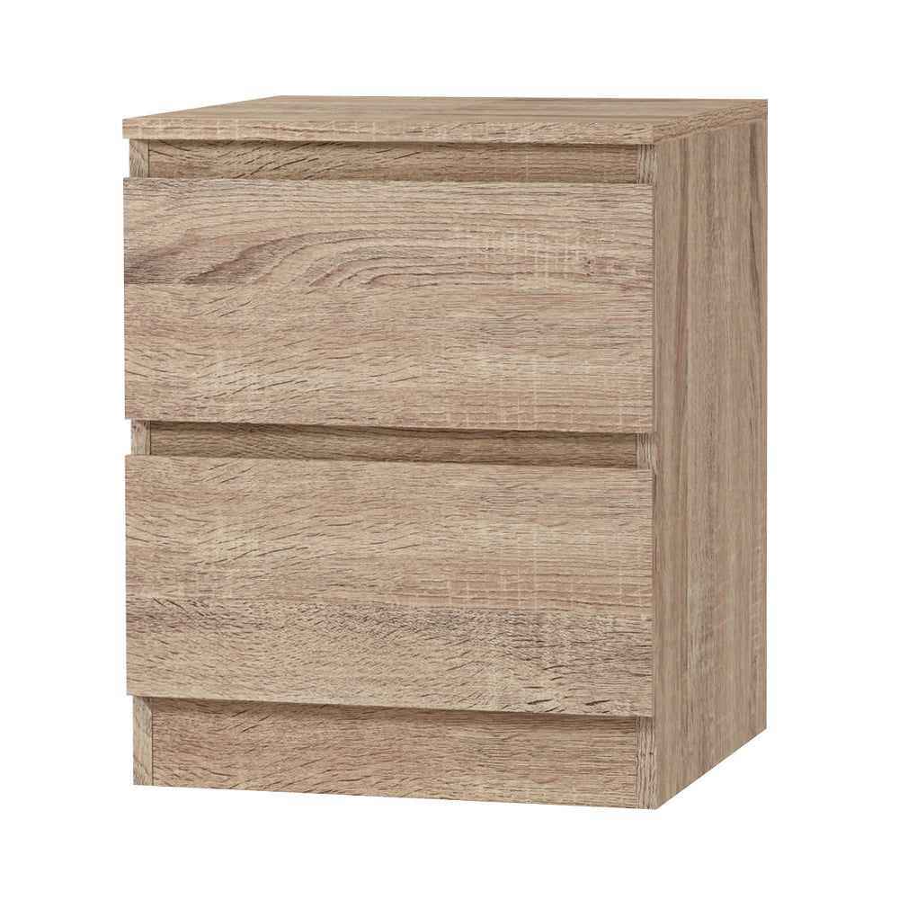 Bedside Tables: Artiss Bedside Table 2 Drawers - PEPE Oak