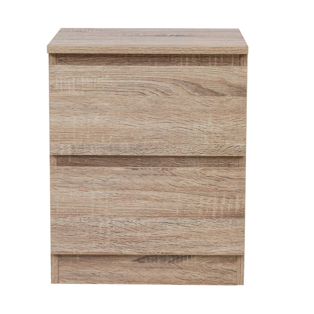 Bedside Tables: Artiss Bedside Table 2 Drawers - PEPE Oak