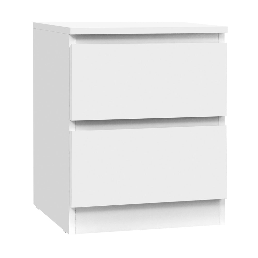 Bedside Tables: Artiss Bedside Table 2 Drawers - PEPE White