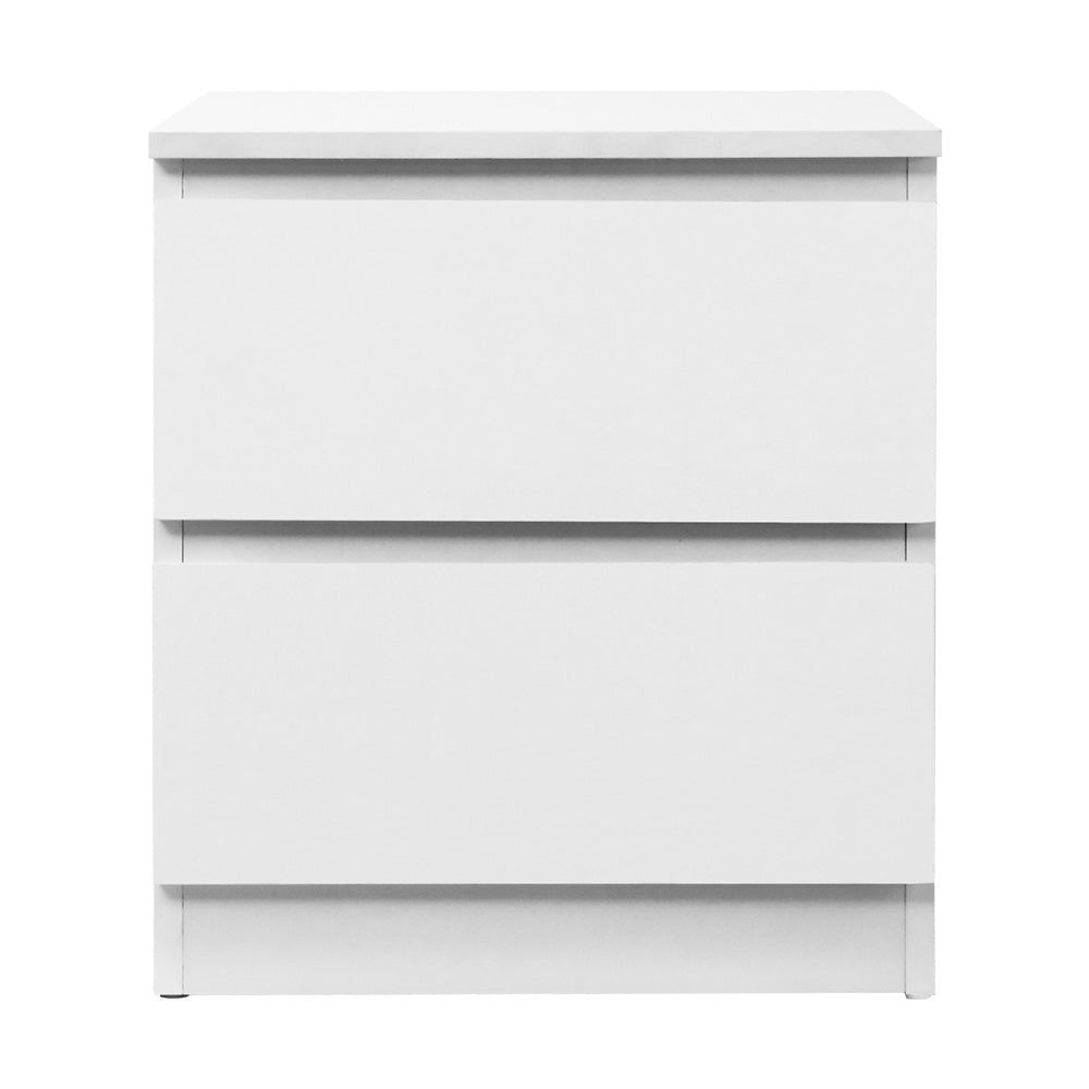 Bedside Tables: Artiss Bedside Table 2 Drawers - PEPE White