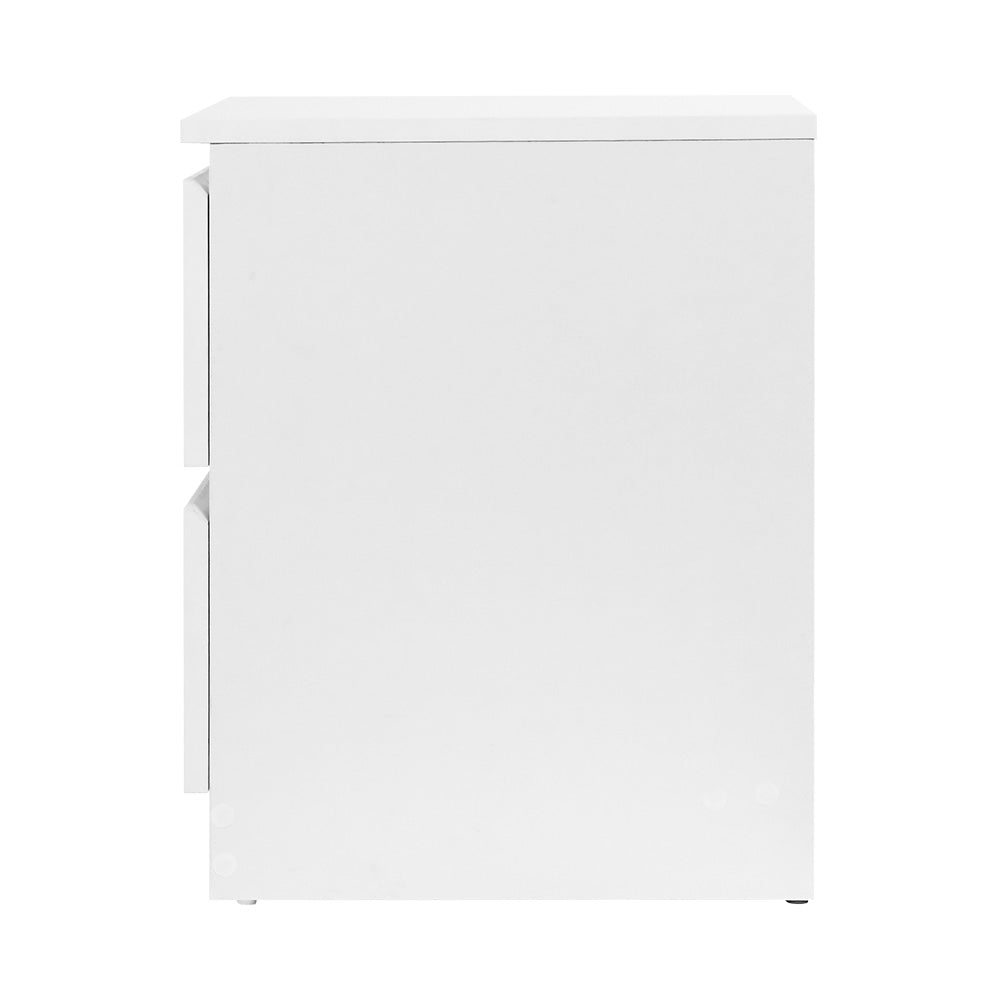 Bedside Tables: Artiss Bedside Table 2 Drawers - PEPE White