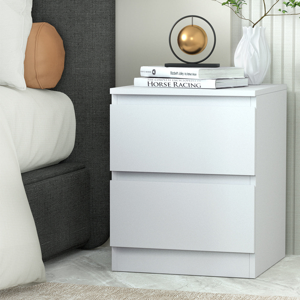 Bedside Tables: Artiss Bedside Table 2 Drawers - PEPE White