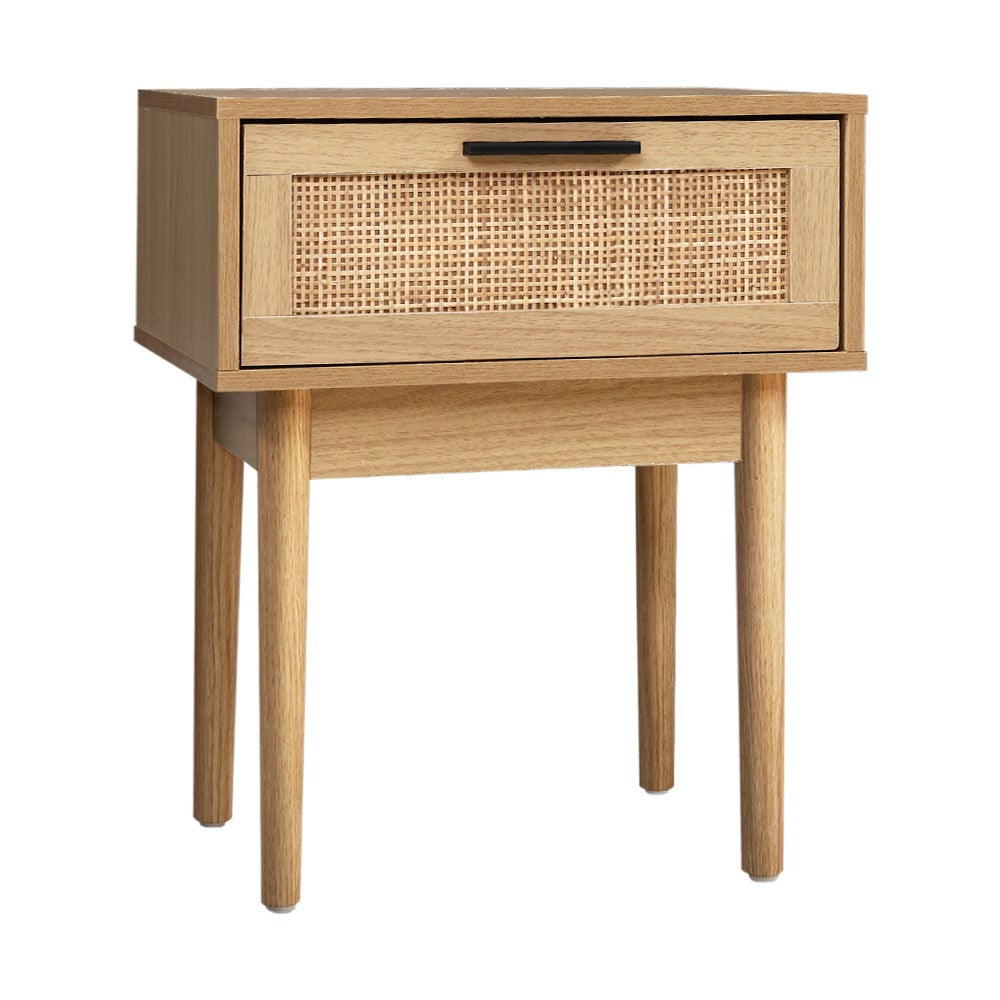 Bedside Tables: Artiss Bedside Tables Side Table Rattan Drawers Nightstand