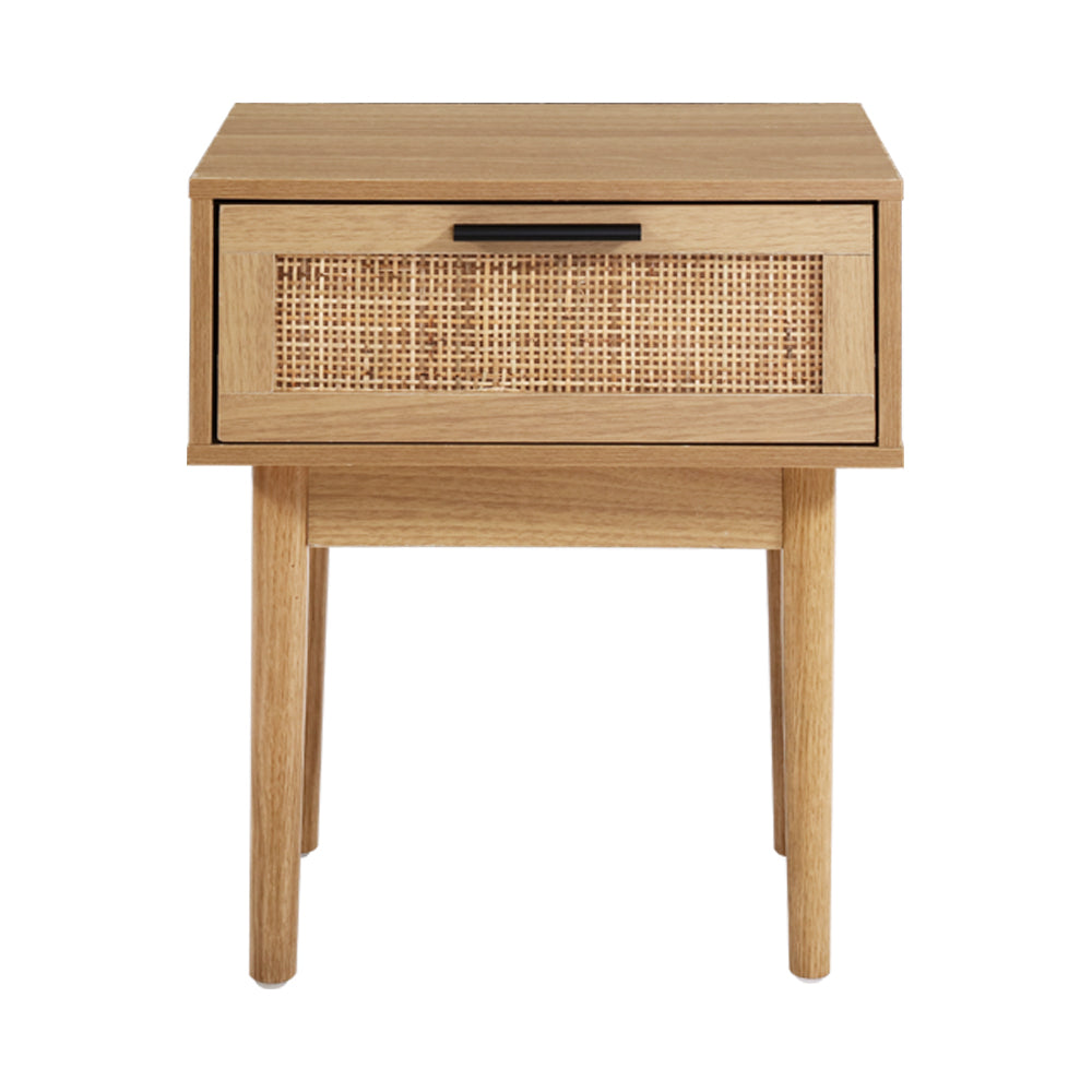 Bedside Tables: Artiss Bedside Tables Side Table Rattan Drawers Nightstand