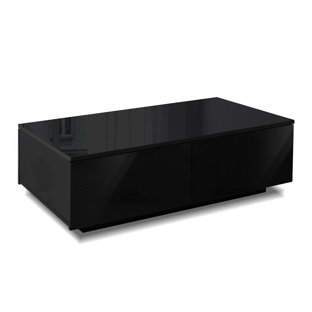 Coffee Tables: Artiss Coffee Table 4 Drawers Black Trevi