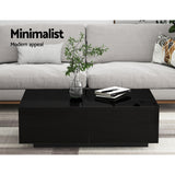 Artiss Modern Coffee Table 4 Storage Drawers High Gloss Living Room Furniture Black