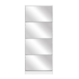 Artiss Shoe Rack Cabinet Mirror 60 Pairs White Rira