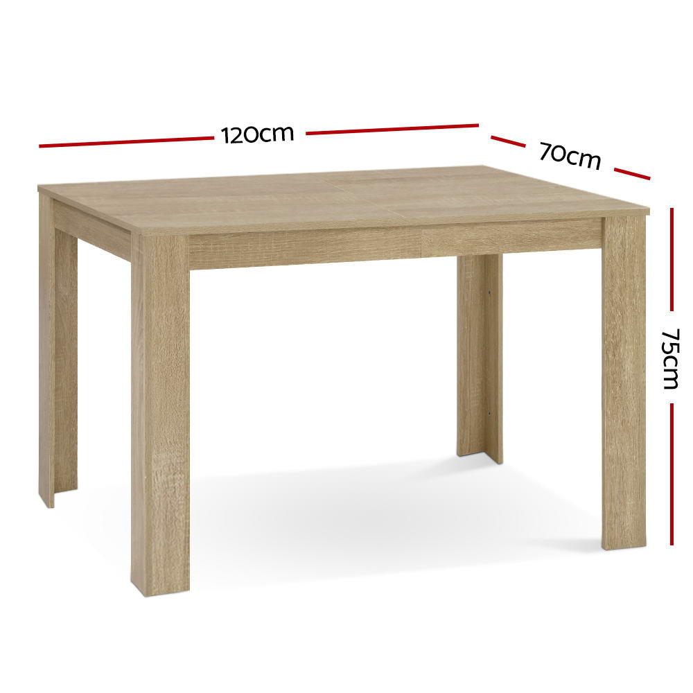Dining Tables: Artiss Dining Table Rectangular 4 Seater 120CM Oak Natu