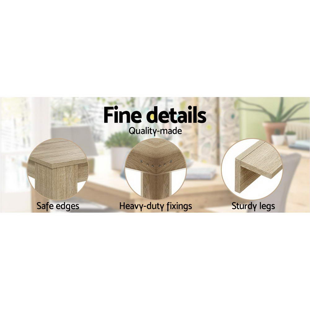 Dining Tables: Artiss Dining Table Rectangular 4 Seater 120CM Oak Natu