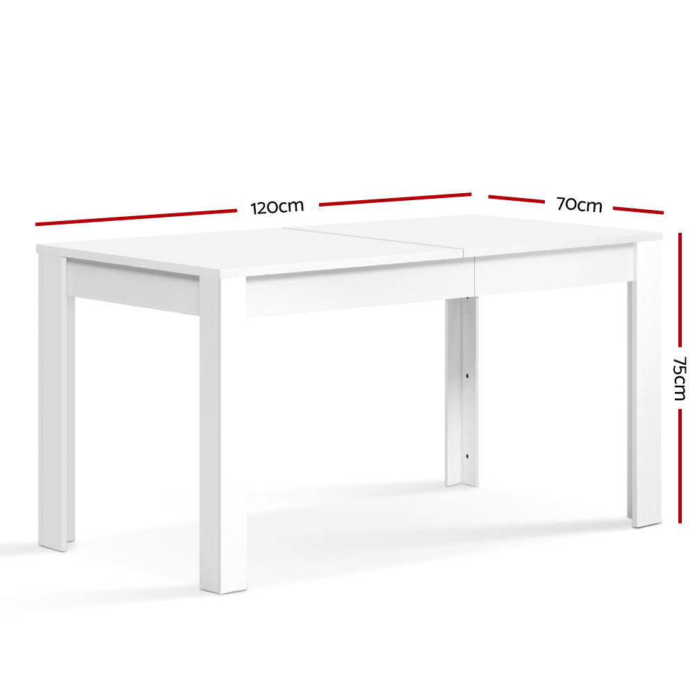 Dining Tables: Artiss Dining Table Rectangular 4 Seater 120CM White Natu
