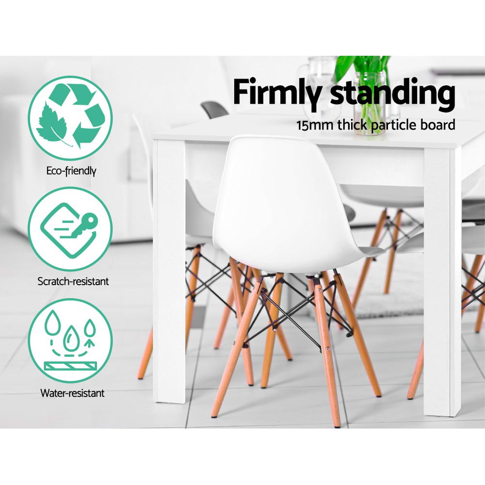Dining Tables: Artiss Dining Table Rectangular 4 Seater 120CM White Natu