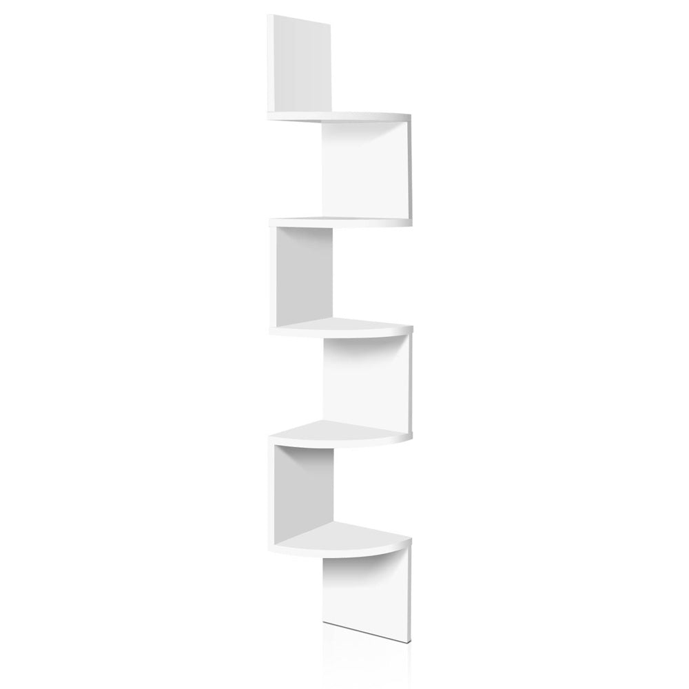 Side Tables: Artiss Wall Shelf Corner Floating 5-Tier White