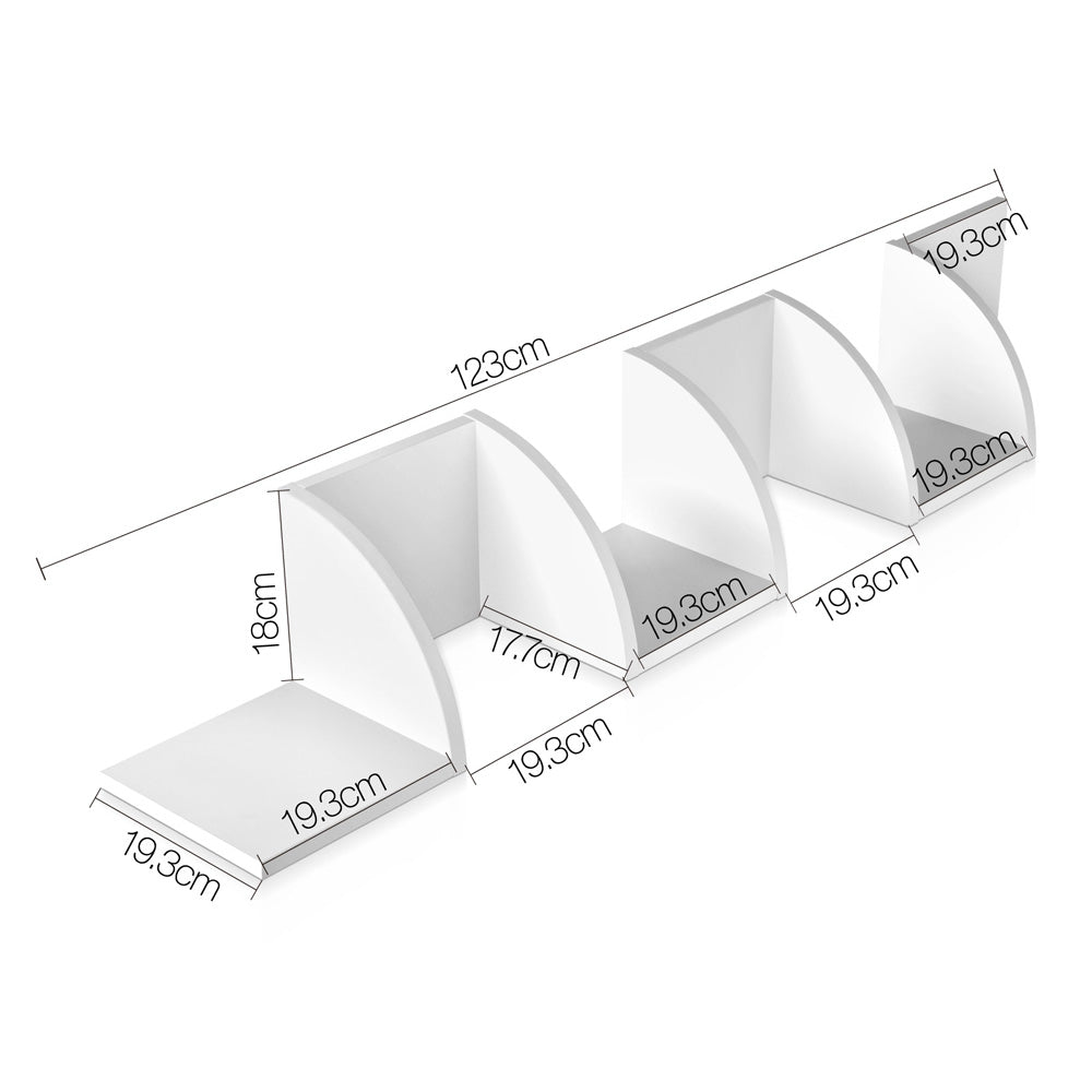 Side Tables: Artiss Wall Shelf Corner Floating 5-Tier White