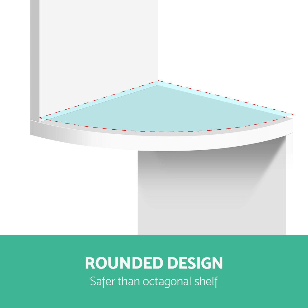 Side Tables: Artiss Wall Shelf Corner Floating 5-Tier White