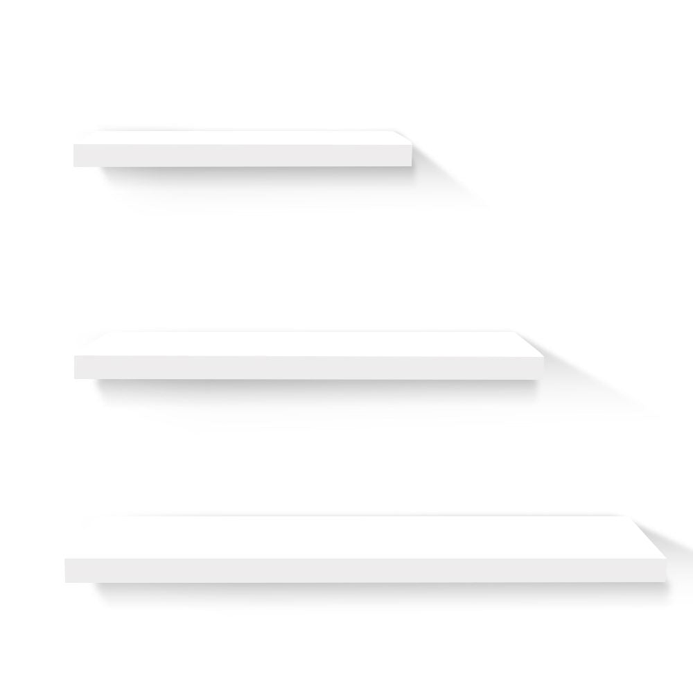 Bookcases & Shelves: Artiss Floating Wall Shelf Set of 3 White