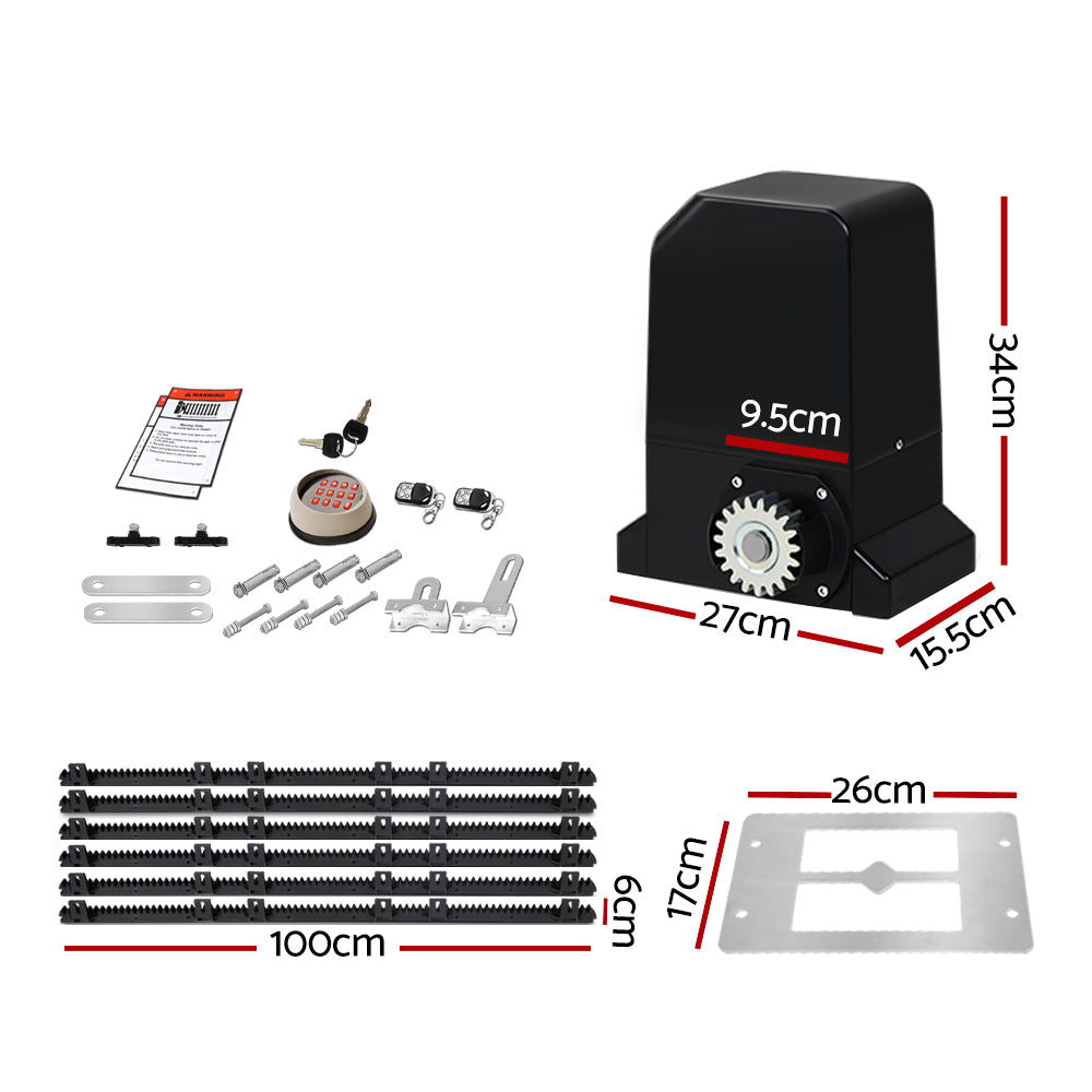 Fence & Gate Accessories: LockMaster Automatic Sliding Gate Opener Kit Keypad 6M 1000KG