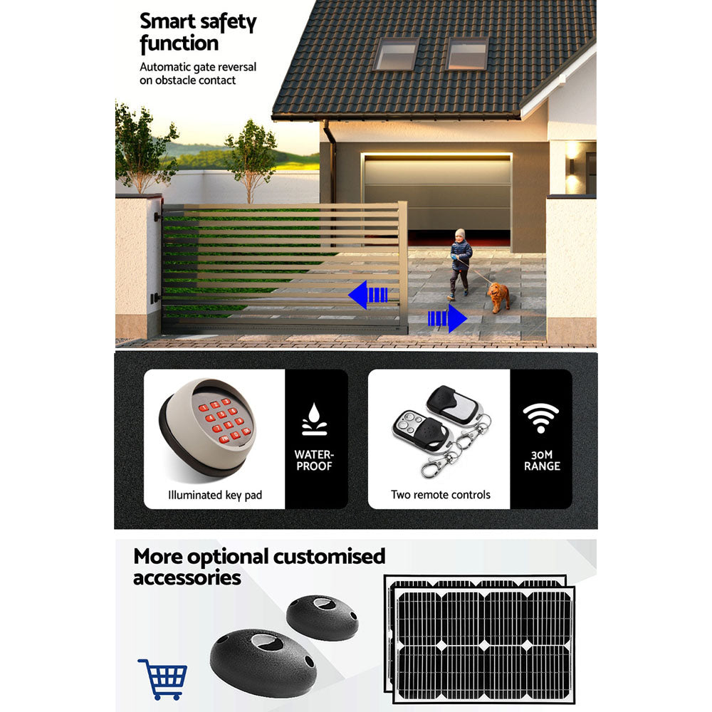 Fence & Gate Accessories: LockMaster Automatic Sliding Gate Opener Kit Keypad 6M 1000KG